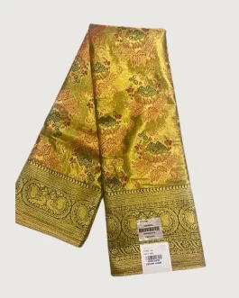 Gold-Color-Saree-with-Temple-Border