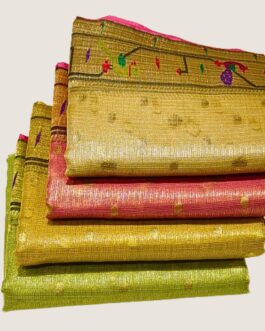 kota silk embroidery sarees with paithani boarder cream colour fancy saree