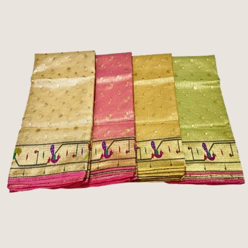 kota silk embroidery sarees with paithani boarder cream colour fancy saree2