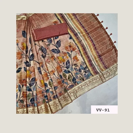 mixed colour dola silk saree