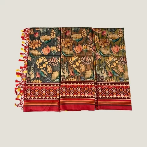 patola saree with a Pochampally border