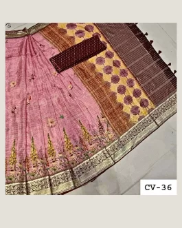 pink colour dola silk saree