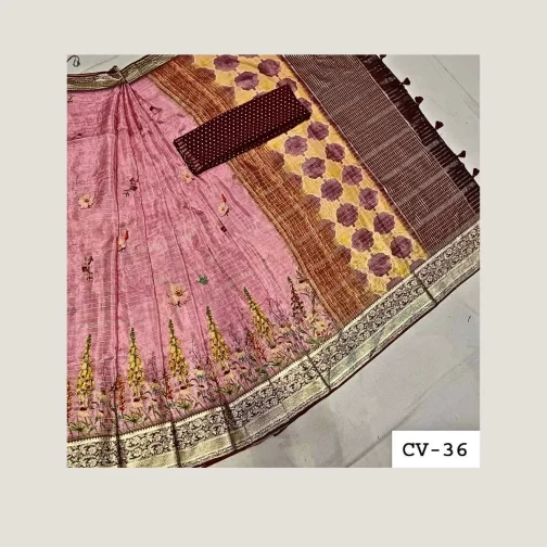 pink colour dola silk saree